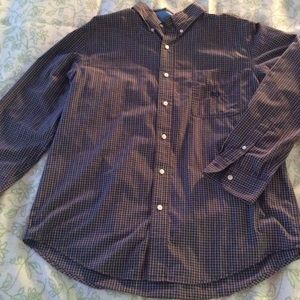 Chaps Brown Plaid Button-Down